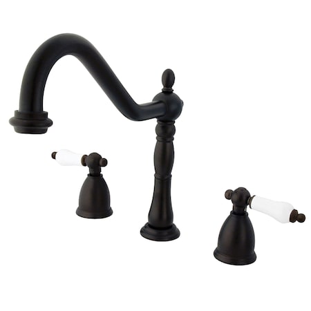 Kingston Brass Widespread Kitchen Faucet, Oil Rubbed Bronze KB1795PLLS